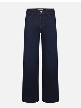 Frame Denim Le Slim Palazzo High-Rise Dark Blue Wide-Leg Jeans-Rinse
